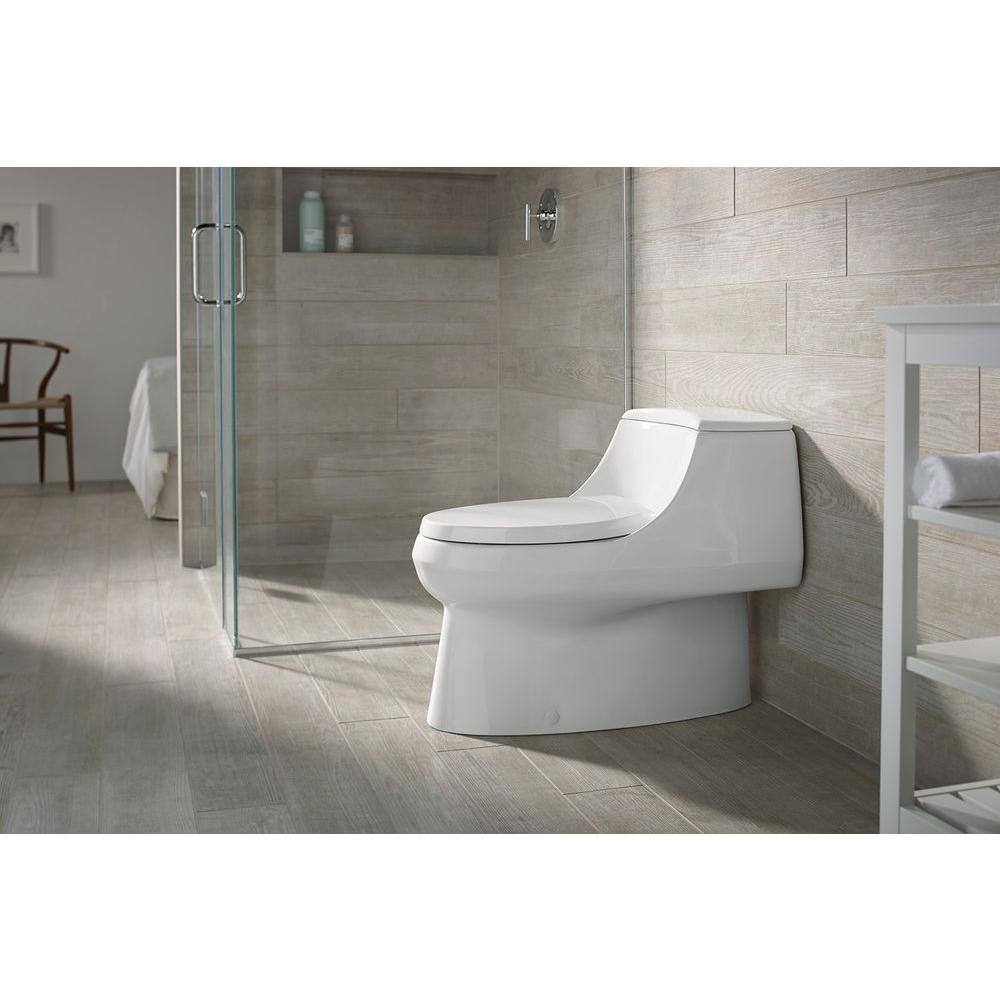 KOHLER San Raphael 1-Piece 1.28 GPF Single Flush Elongated Toilet with Left-Hand Trip Lever in White K-3722-0