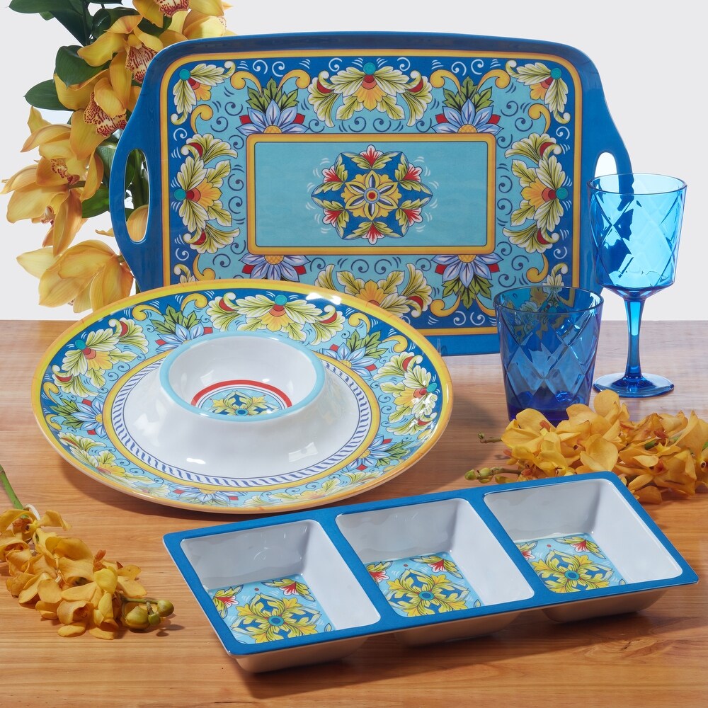 Certified International Palermo Melamine 2 Piece Platter Set   18\