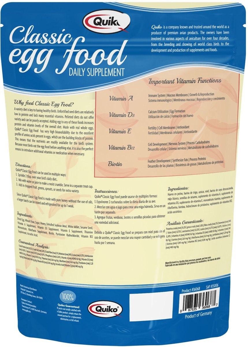 Quiko Classic Egg Food Supplement for Canaries and Finches