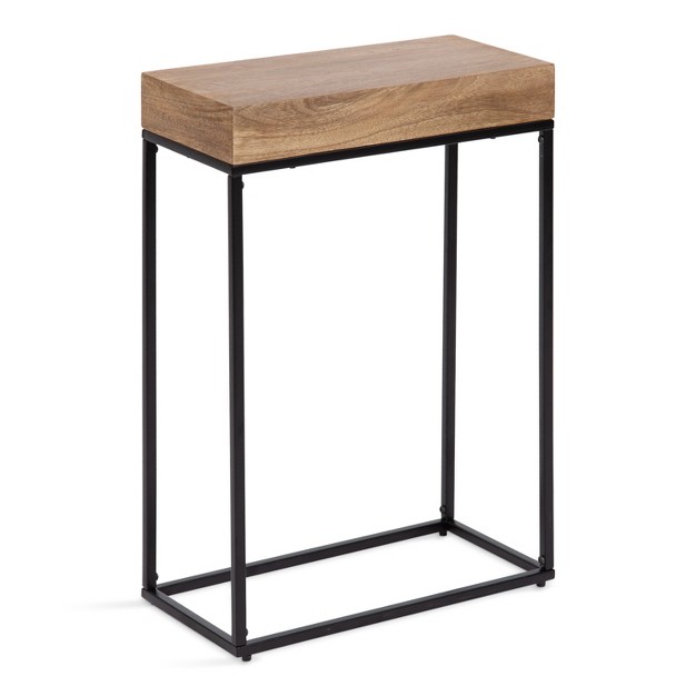 Kate And Laurel Karlsen Wood And Metal Slim Side Table