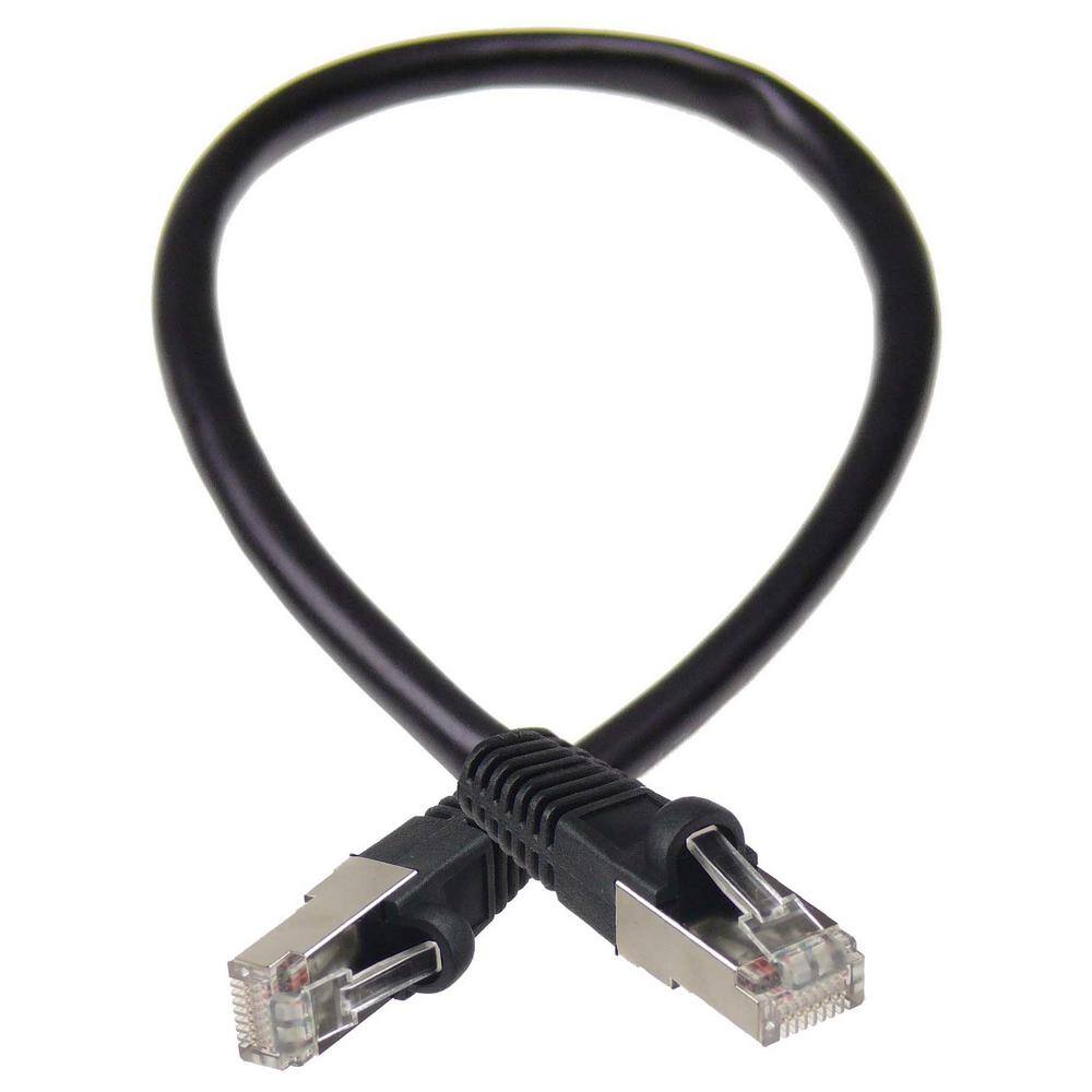 NTW 1 ft. Cat6 Snagless Shielded (STP) Network Patch Cable Black 345-S6-001BK