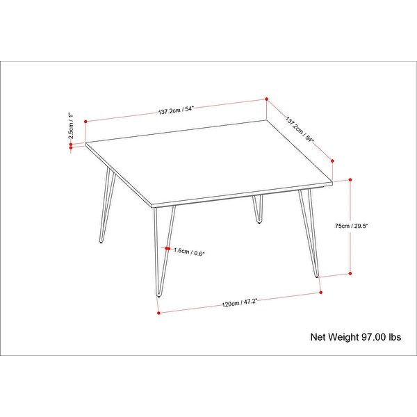 WYNDENHALL Moreno Industrial Mango Wood Dining Table