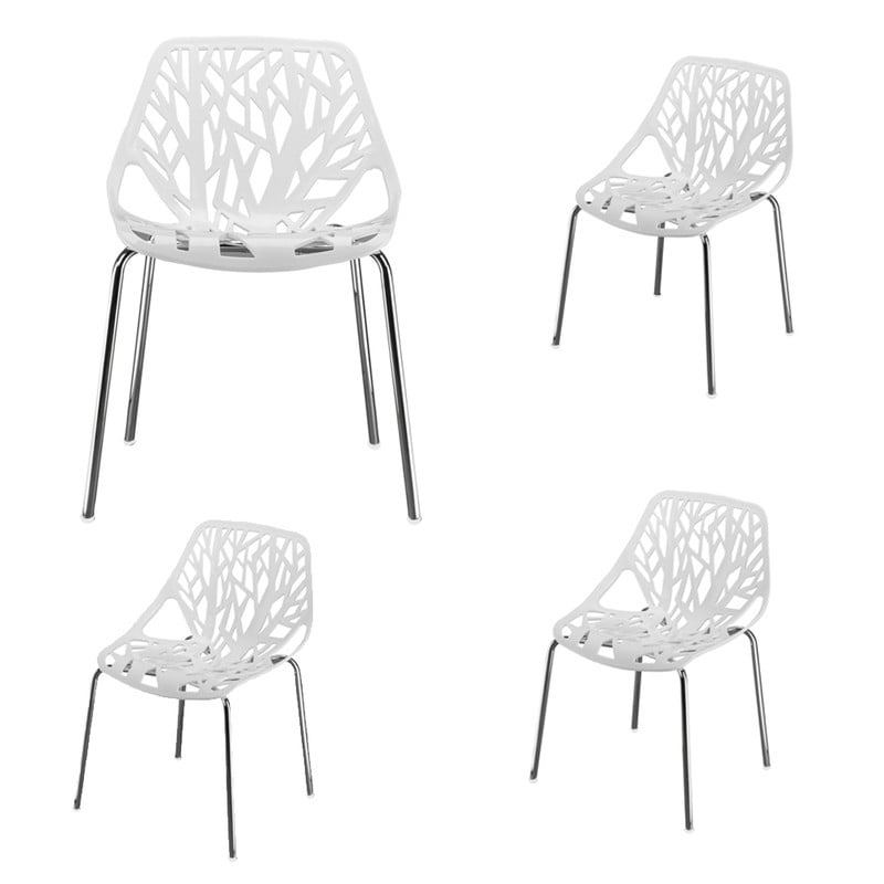 Bird's Nest Style Dining Chair White (Set of 4)