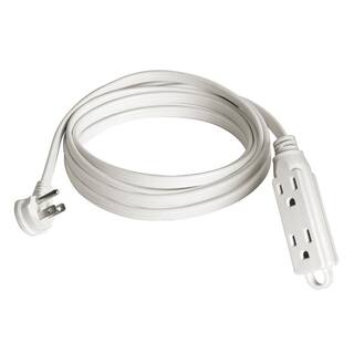 HDX 15 ft. 163 Light Duty Indoor Tight Space White Extension Cord with Banana Tap 20T-00555