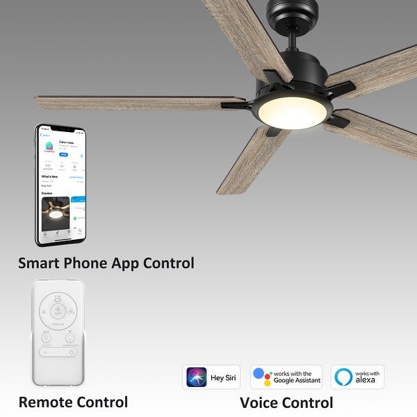 Joule 60-inch Indoor/Outdoor Smart Ceiling Fan， Dimmable LED Light Kit and Remote， Works with Alexa/Google Home/Siri Shopping - The Best Deals on Ceiling Fans | 40329013