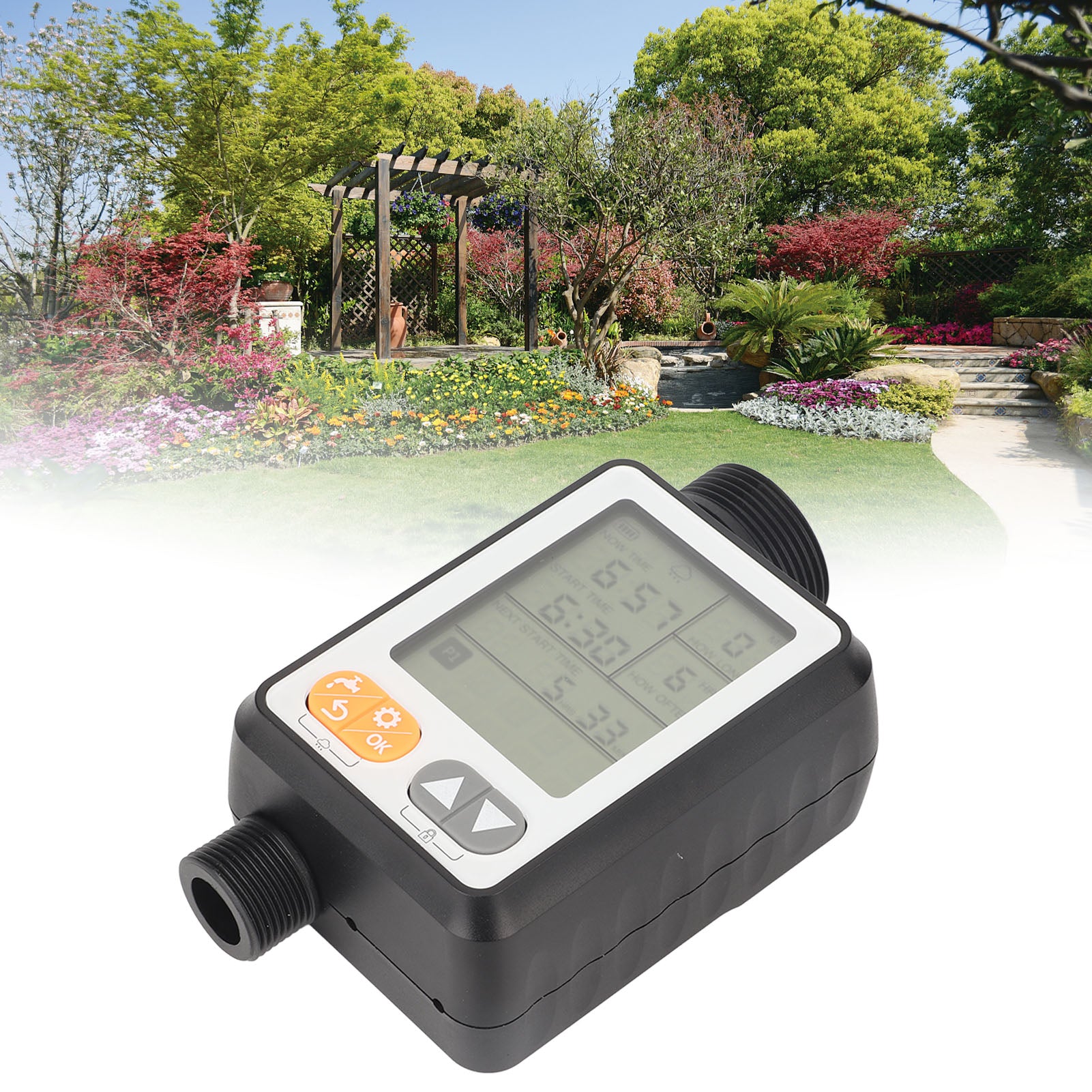 Watering Controller， Leakage Proof Large Dial Sprinkler Timer LCD Screen ABS Stable Construction  For Lawn