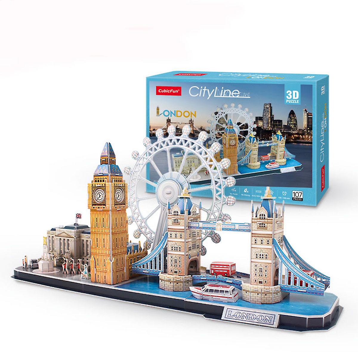 107pcs London England City 3d Puzzles Construction Jigsaw Puzzles Diy Toys For Kids Adults