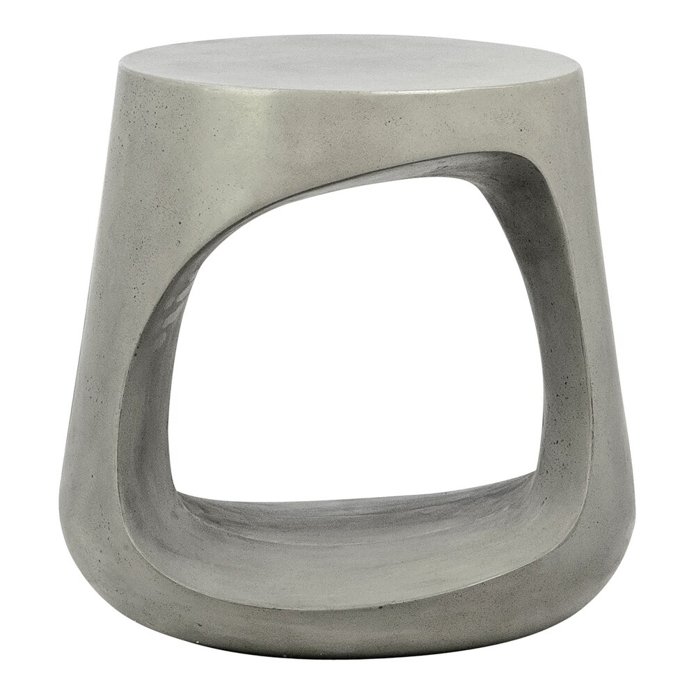 Kavik Round Cutout Side Table  Medium Grey