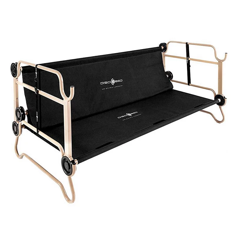 Disc-o-bed Large Cam-o-bunk Benchable Double Cot With Storage Organizers