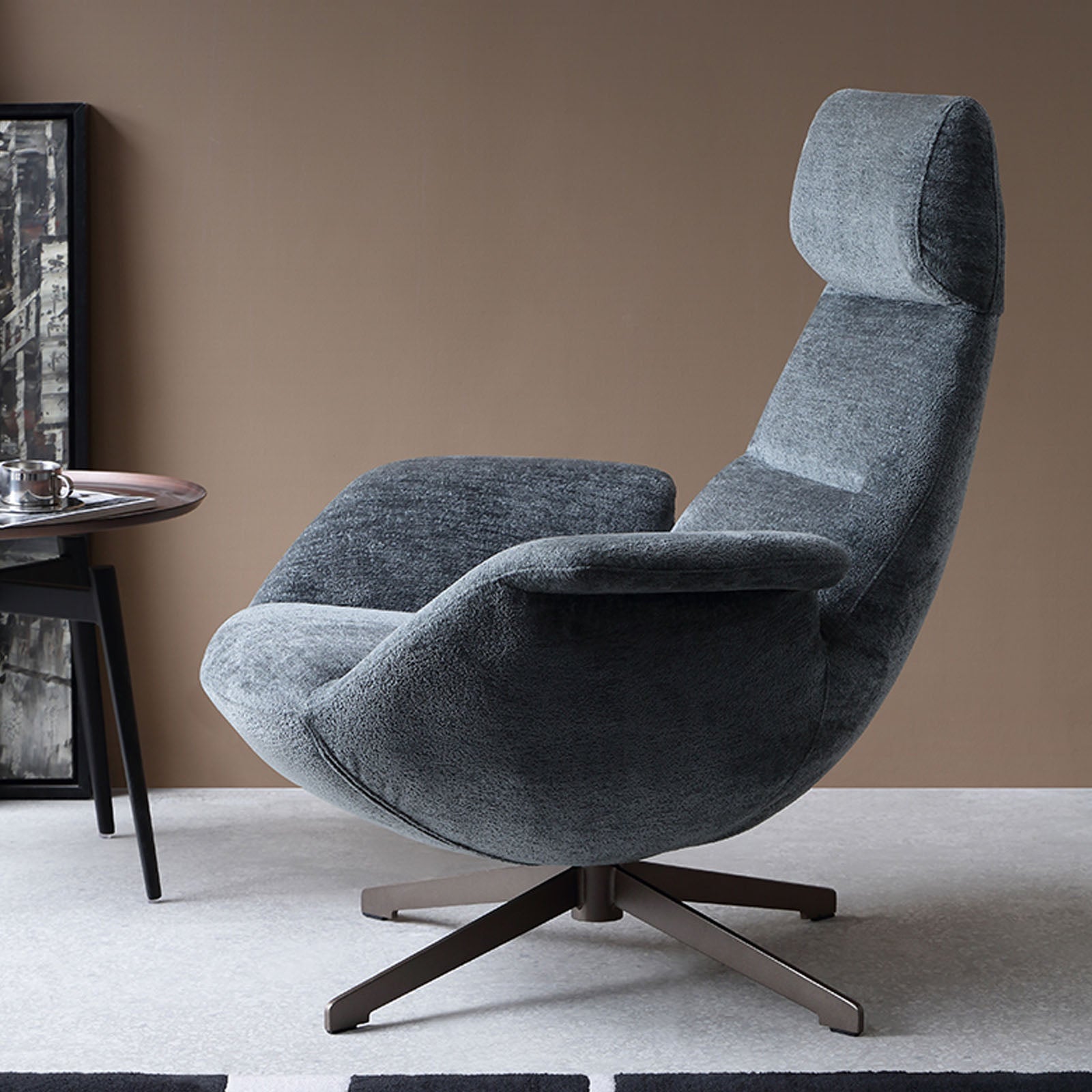 Venezia Swivel Lounge Chair Lc015-Grey