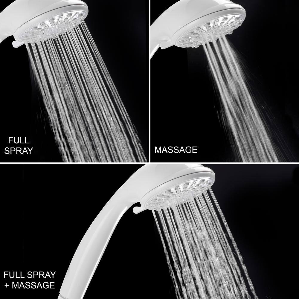 Glacier Bay 3-Spray 3.3 in. Single Wall Mount Handheld Adjustable Shower Head in White 8467000HC