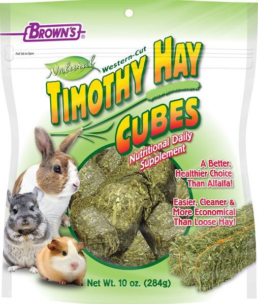 Brown's Natural Timothy Hay Cubes Chinchilla， Guinea Pig and Rabbit Food