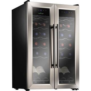 NutriChef Digital Touch Control Dual Zone Cellar Cooling Unit in Black Finish with Air Tight Seal PKCWC24