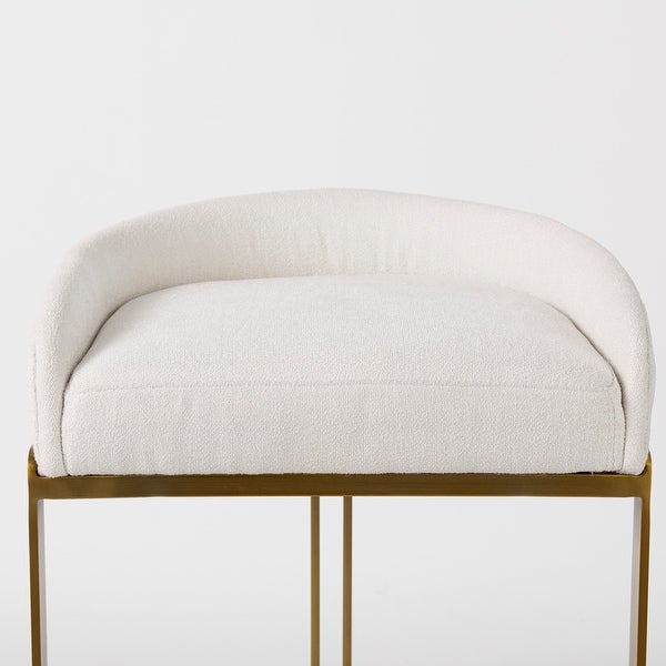 Hollyfield Cream Fabric Seat w/Gold Metal Base Counter Stool