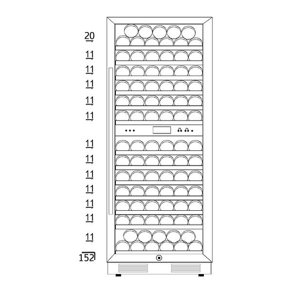 Wine Cooler Refrigerator 152 Bottle Large Wine Fridge， Digital Control