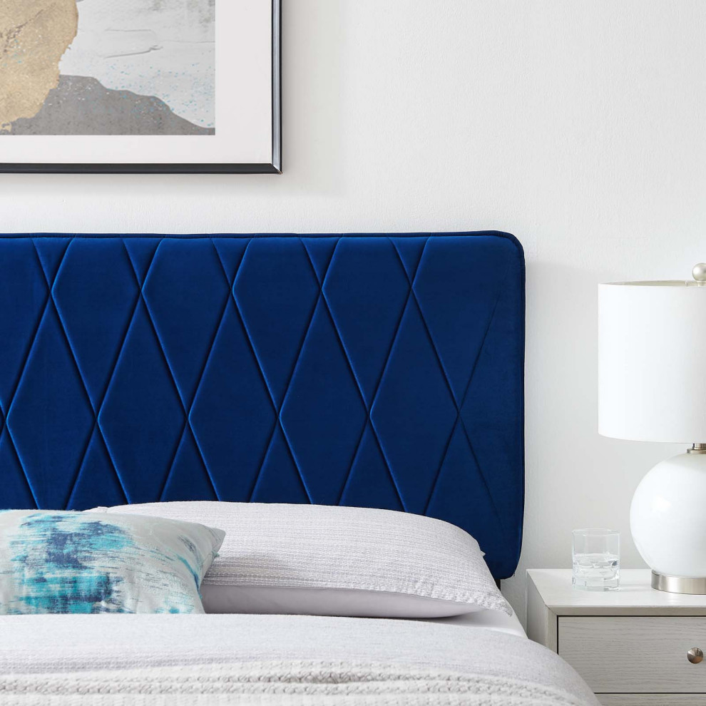 Leila Performance Velvet King/California King Headboard   Contemporary   Headboards   by ShopFreely  Houzz