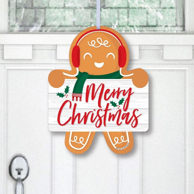 Big Dot Of Happiness Gingerbread Christmas Hanging Porch Gingerbread Man Holiday Party Outdoor Decorations Front Door Decor 1 Piece Sign