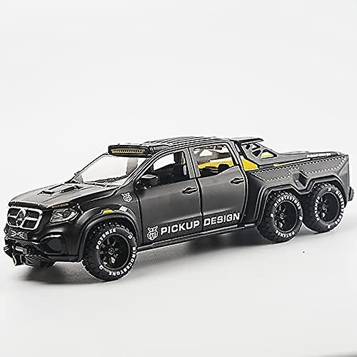 Simulation Alloy Car Modle Pickup 1/28 Metal Toy Car Sound Light Pull Back Model Toys For Boys Light Toys (black)