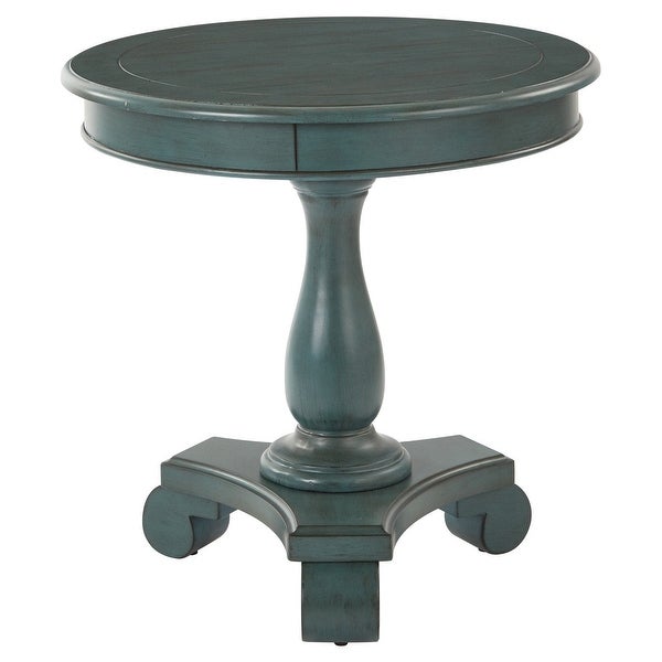 Avalon Hand Painted Round Accent table in Caribbean Finish