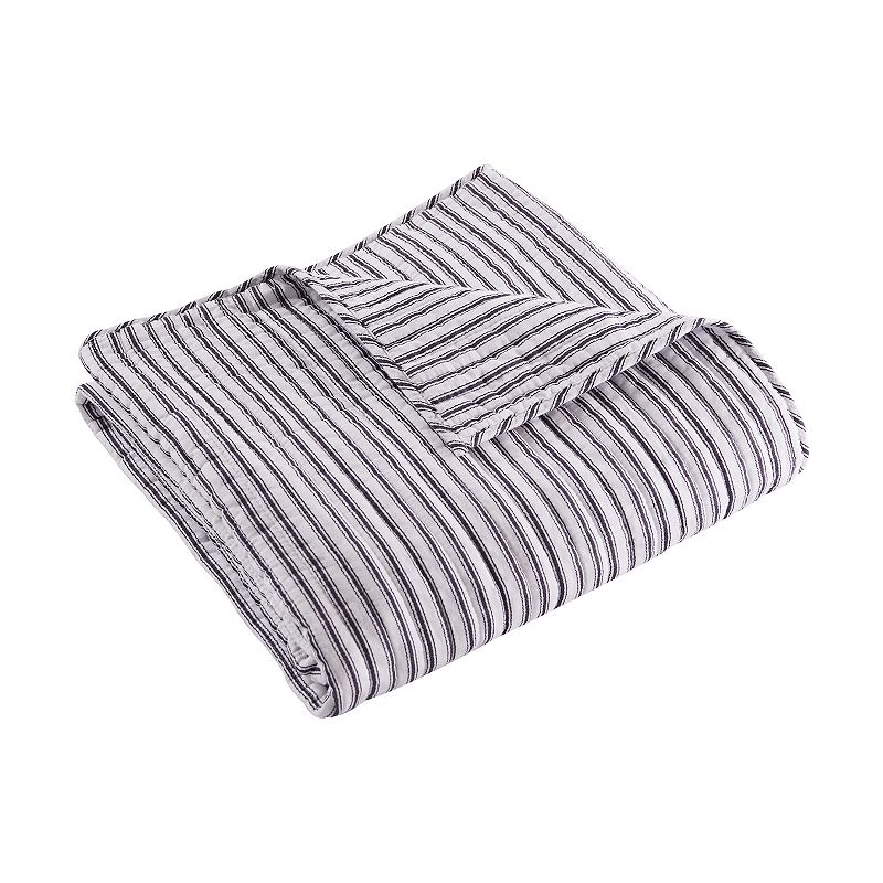 Levtex Home Tobago Stripe Charcoal Quilted Throw