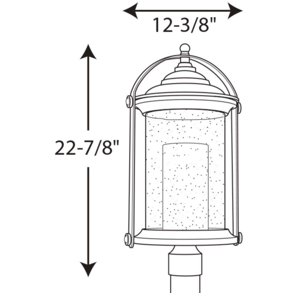 Progress Lighting Whitacre Collection 1-Light Integrated LED Outdoor Antique Bronze Post Light P540026-020-30