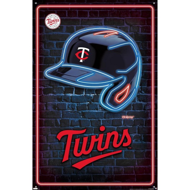 Trends International Mlb Minnesota Twins Neon Helmet 23 Unframed Wall Poster Prints