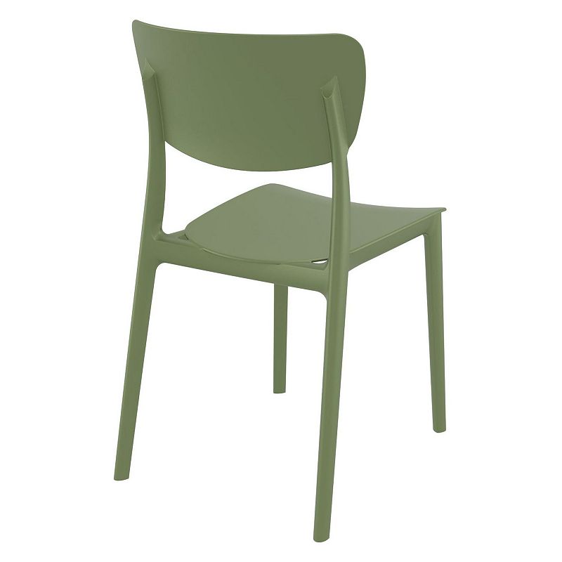 33 Olive Green Solid Stackable Patio Dining Chair