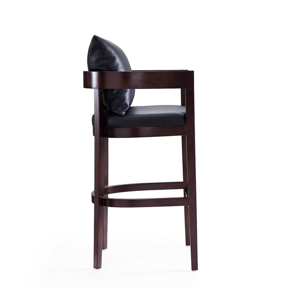 Manhattan Comfort Ritz 38 in. Dark Walnut Beech Wood Barstool (Set of 3)