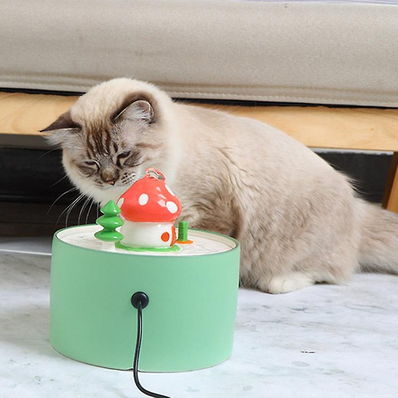 Ceramic 1l mushroom pet water fountain