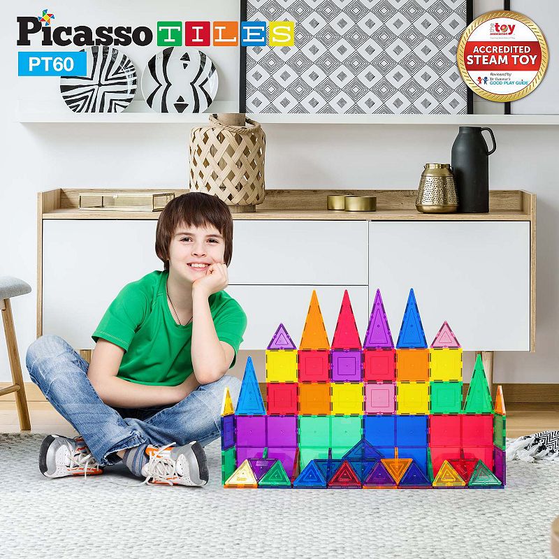 60pc Magnetic Building Block Tile Set