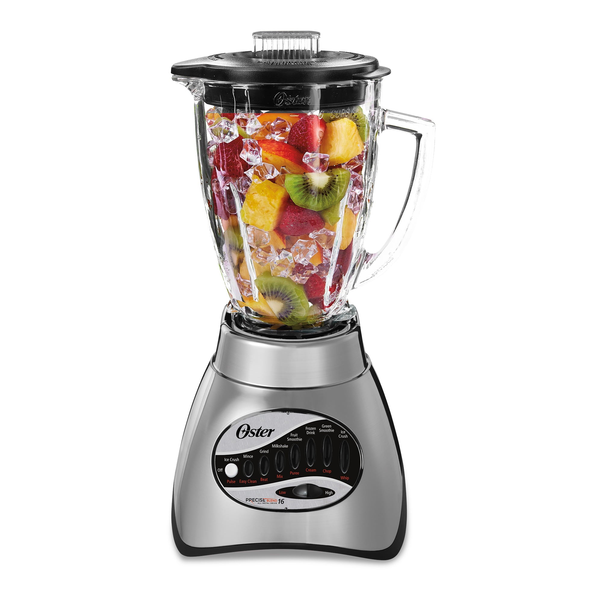 Classic Series 16-Speed Blender Plus Food Chopper, Glass Jar, Brushed Nickel