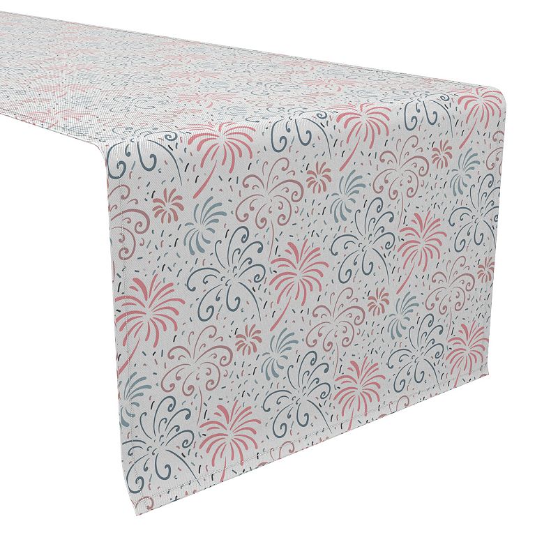 Table Runner， 100% Cotton， 16x108， Fireworks Doodle