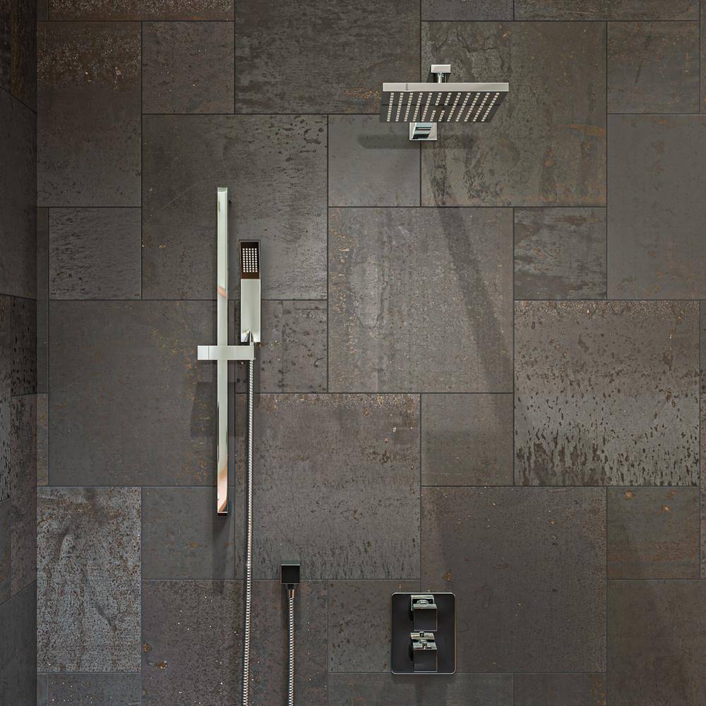 ALFI BRAND 1-Spray Dual Showerhead and Handheld Showerhead with Temperature Control in Polished Chrome AB2830-PC