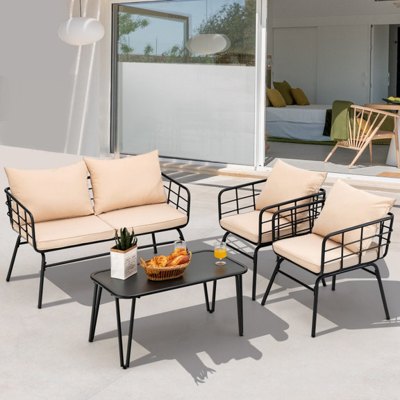 Costway 03612854 4 Pieces Patio Furniture Set with...