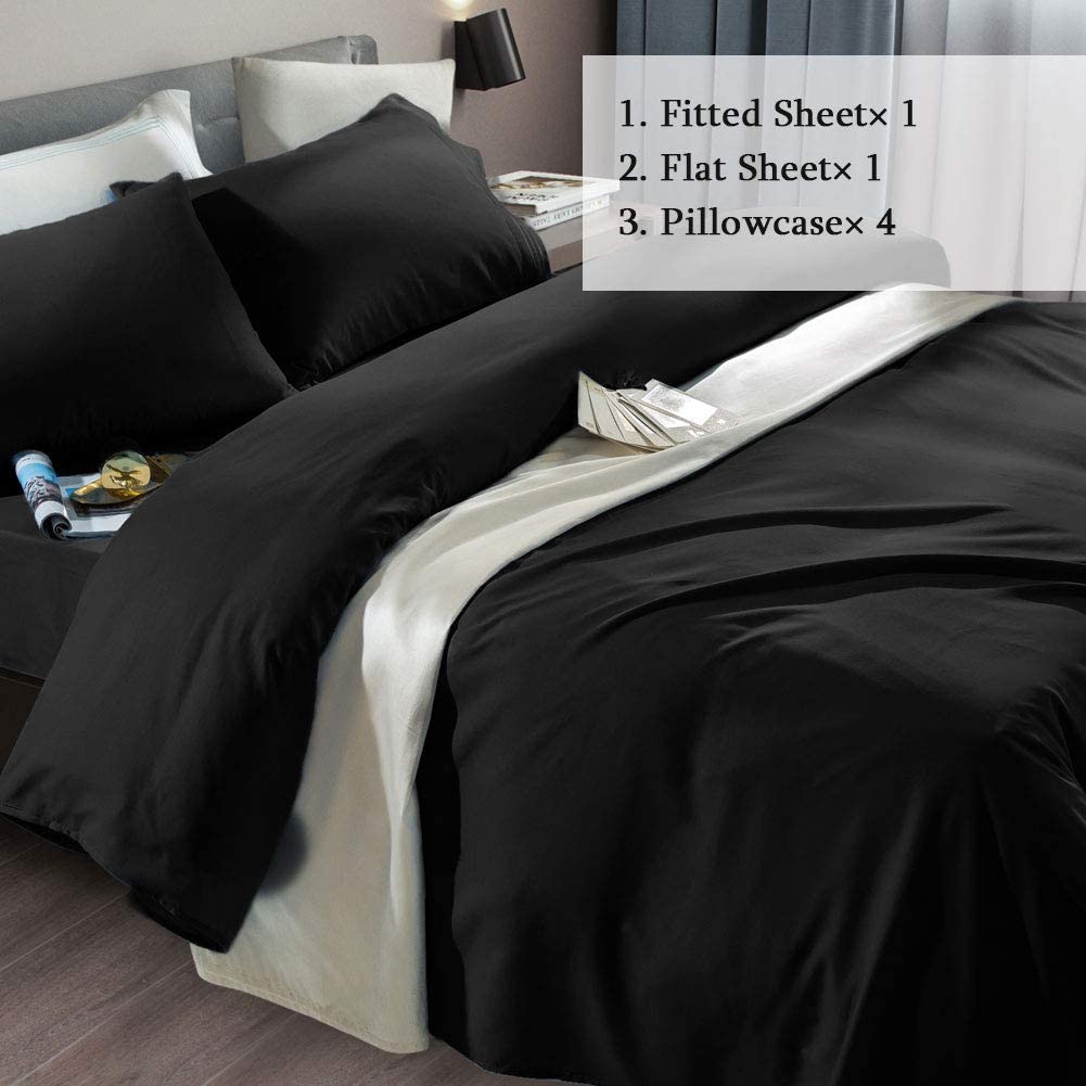 Super Soft 1800 Thread Count Luxury Egyptian Wrinkle Hypoallergenic 6 pcs Bed Sheet Set