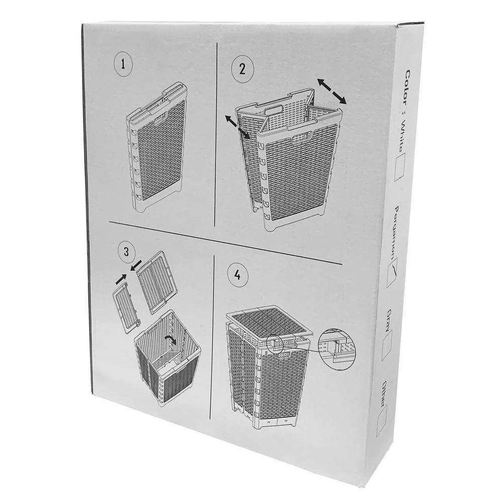 Modern Homes 60 l Folding Hamper White 67563