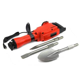 XtremepowerUS 10 in. W 2200-Watt Heavy-Duty Electric Jackhammer Demolition Hammer Concrete Breaker Tool Kit with Full Chisel Bit Set KIT445-H