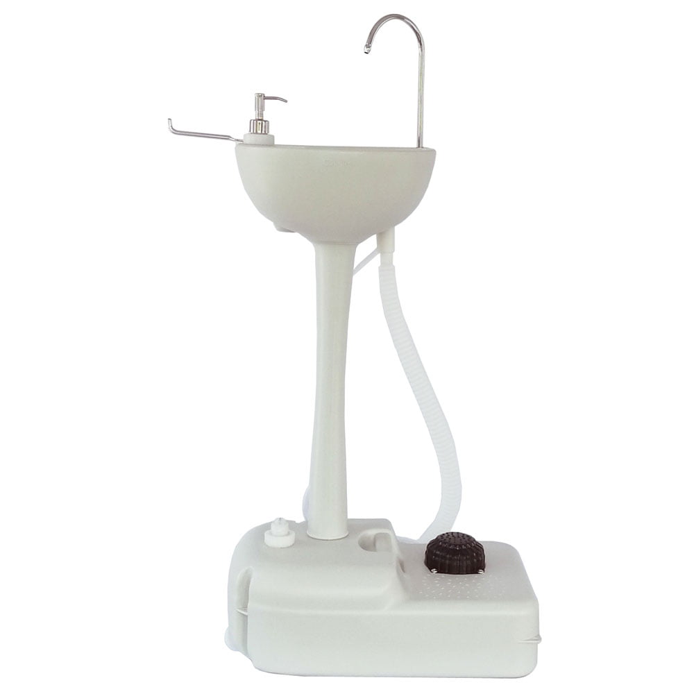 Ktaxon Outdoor/Indoor Wash Sink Basin Faucet Portable Removable Ligetweight HDPE White