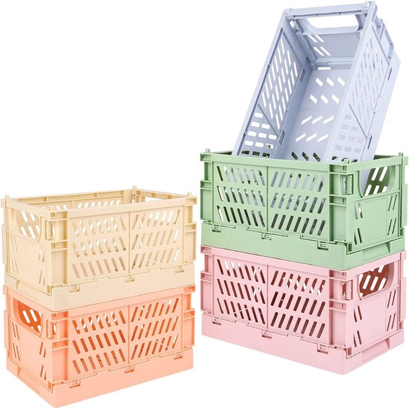 5PCS Plastic Crate for Storage(9.8\