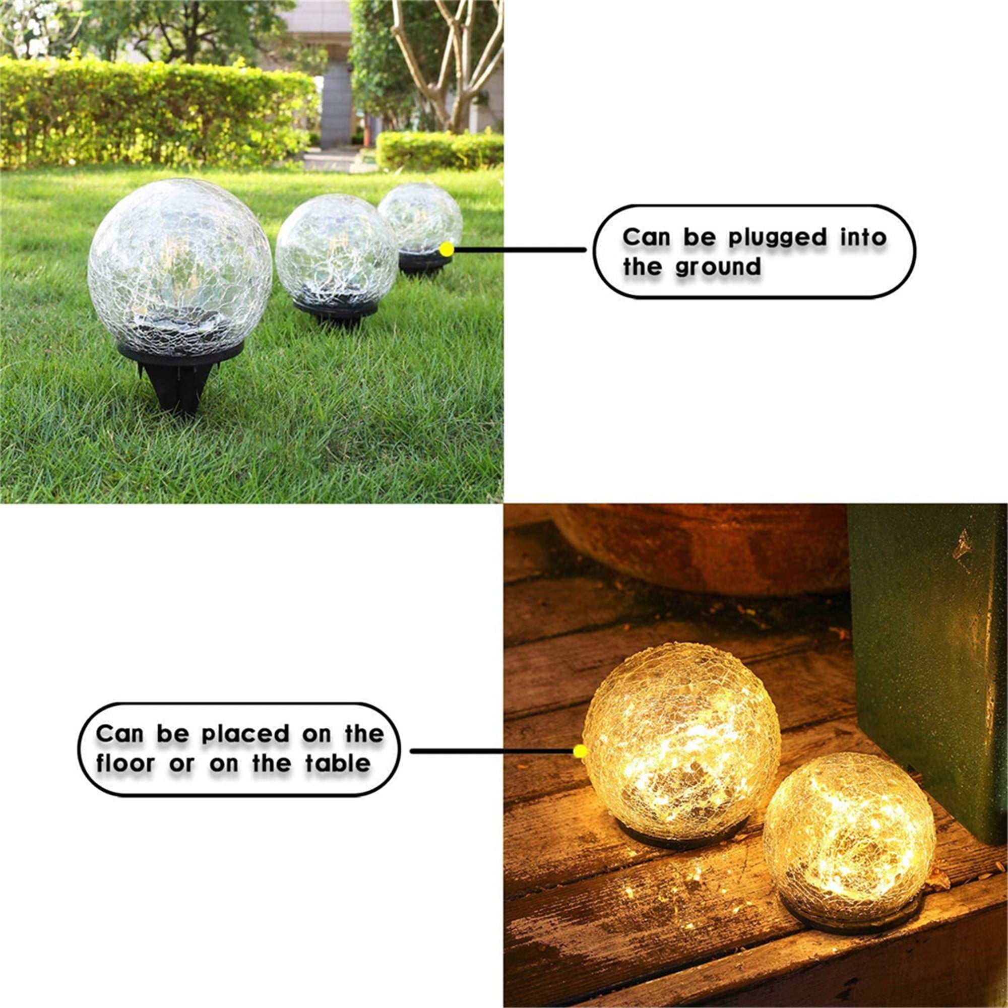 Solar Crack Ball Garden Lights Decorative Ground Lights Lawn Night Light for Lawn Yard Garden Outdoor