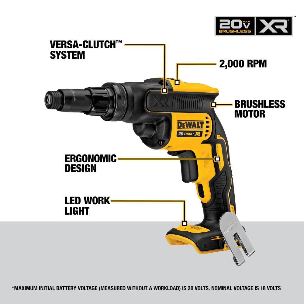 DW 20 V MAX XR Versa-Clutch Adjustable Torque Screwgun (Bare) DCF622B from DW