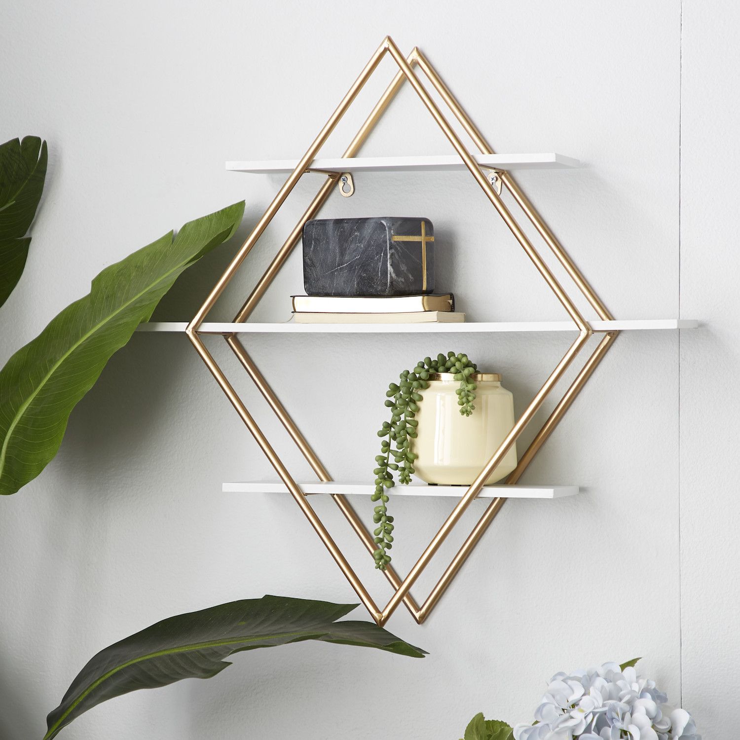 Stella and Eve Glam Diamond 3-Shelf Wall Decor