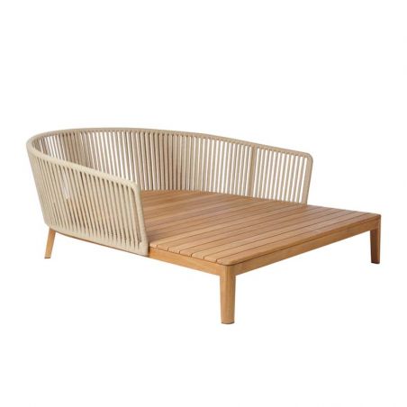 Bain de soleil 2 personnes TRIBU Mood - Daybed haut de gamme teck