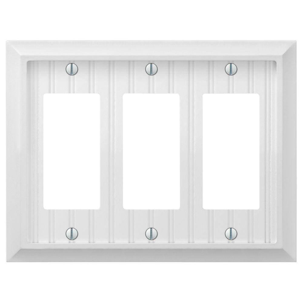 AMERELLE Cottage 3 Gang Rocker Composite Wall Plate - White 279RRRW