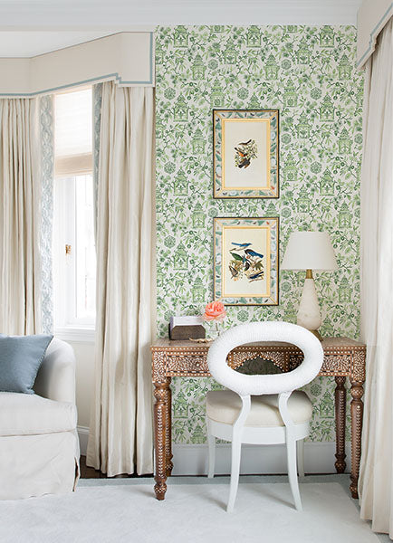 Helaine Green Pagoda Wallpaper from the Happy Collection