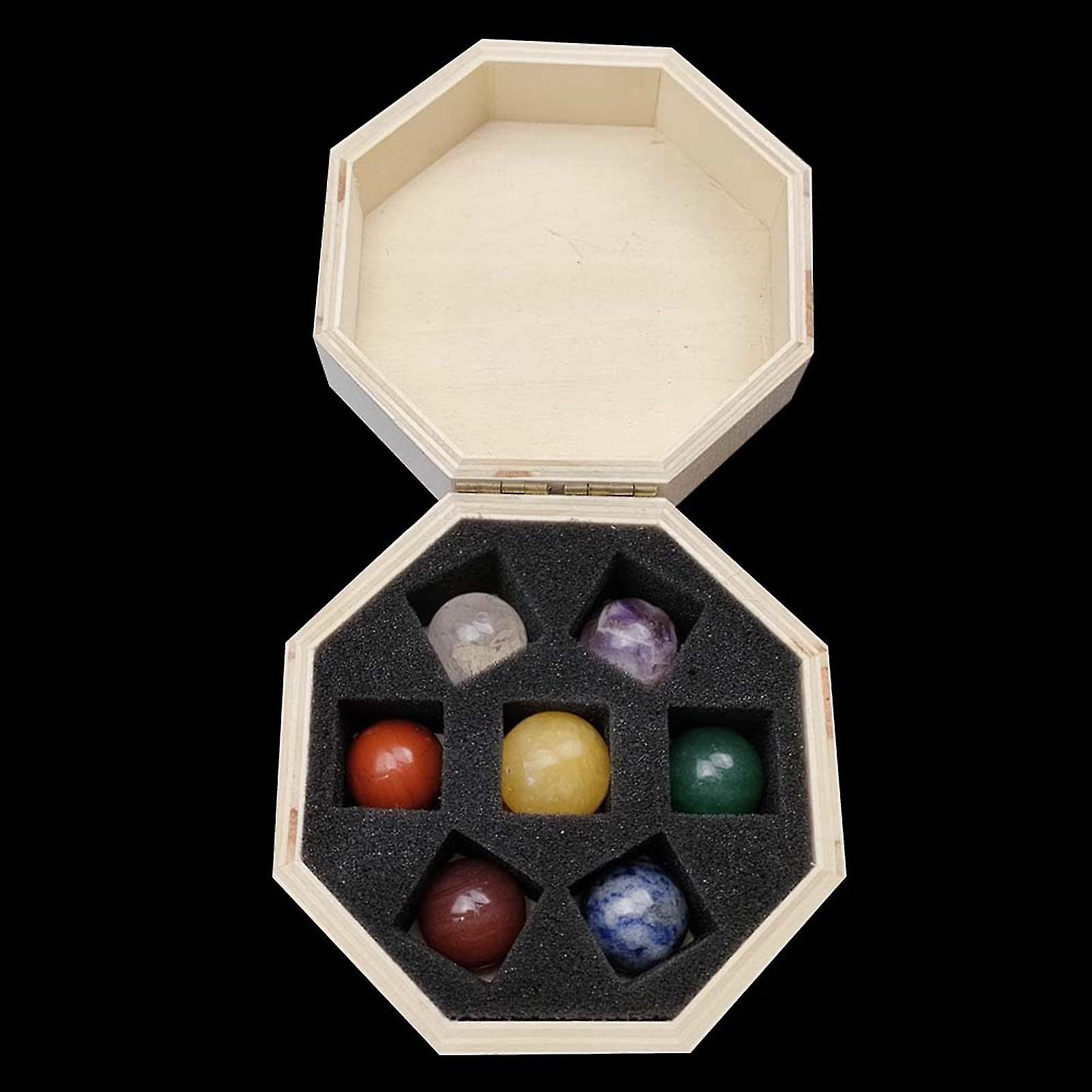 7pcs Crystal Energy Stones Gemstones With Storage Box Crystal Power Stone For Yoga - Irregularly