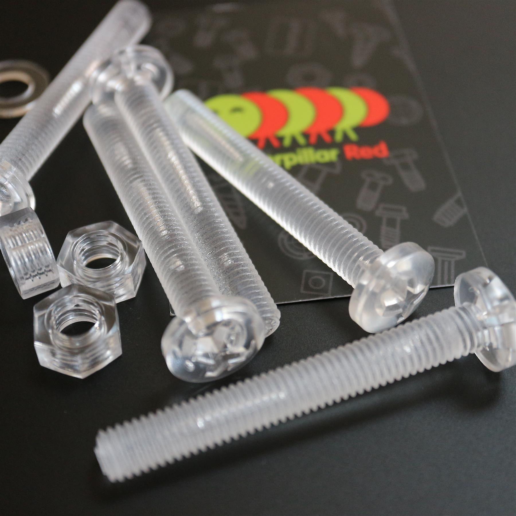 20x Clear Acrylic， Pan Head， M8 x 60mm， Plastic Bolts， Nuts and Washers - Screws