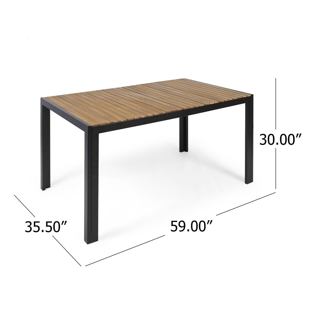 Swartz Outdoor 6 Seater Wood Dining Set by Christopher Knight Home