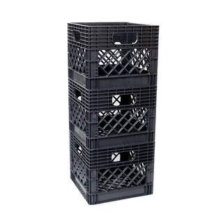 GSC Technologies 11 in. x 13 in. x 13 in. Black Milk Crate MC131311-002