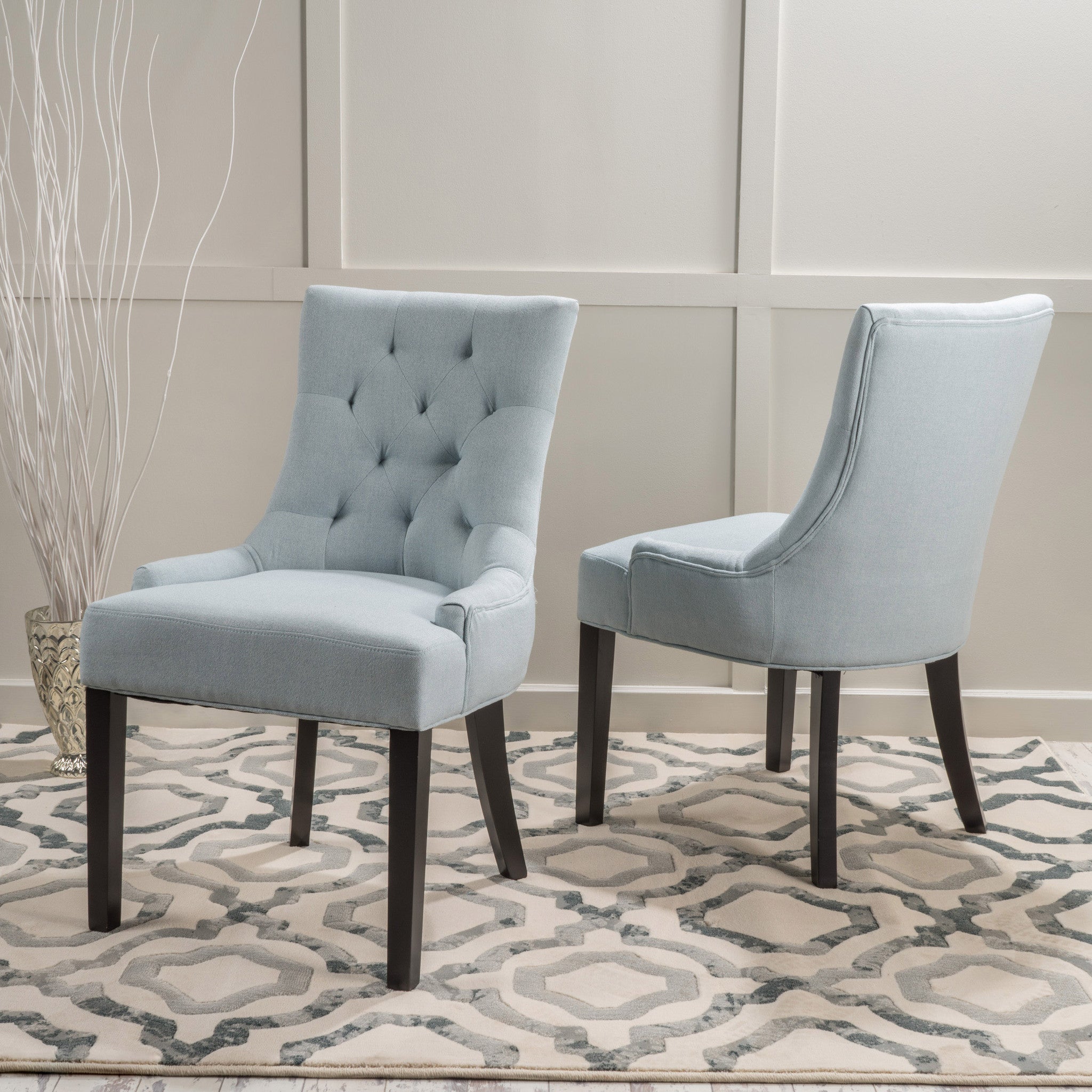 Stacy Tufted Fabric Dining Chairs (Set of 2)